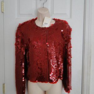 Vintage Armani Collezioni Red Silk & Sequin/Paillette Jacket/Blazer - NEW/Tags